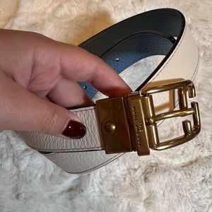 NWOT Marc Jacobs cream and banks blue belt